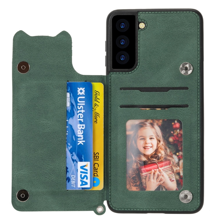 For Samsung Galaxy S21 FE Mandala Embossed PU + TPU Case with Holder & Card Slots & Photo Frame & Strap