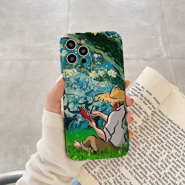 For iPhone 12 mini Oil Painting IMD Straight TPU Protective Case