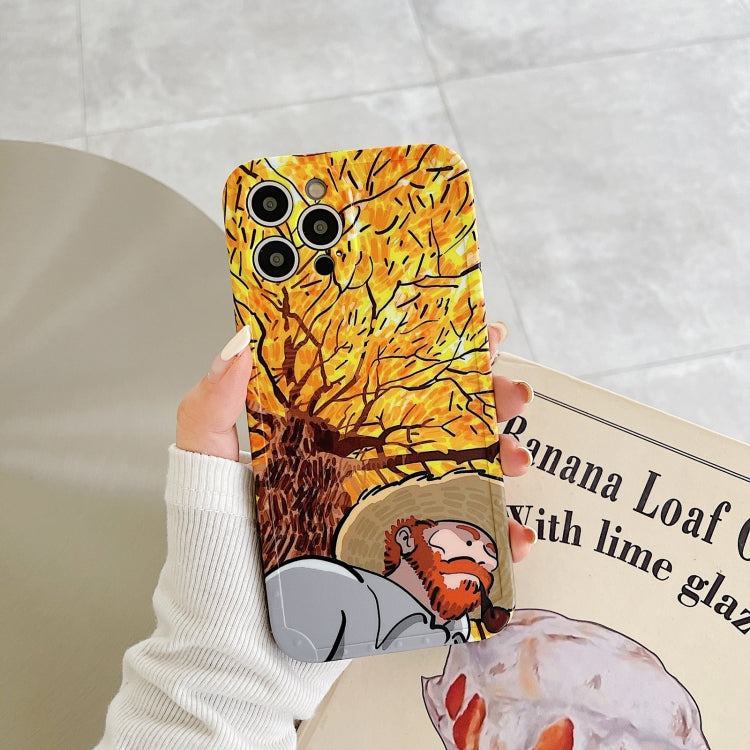 For iPhone 11 Oil Painting IMD Straight TPU Protective Case