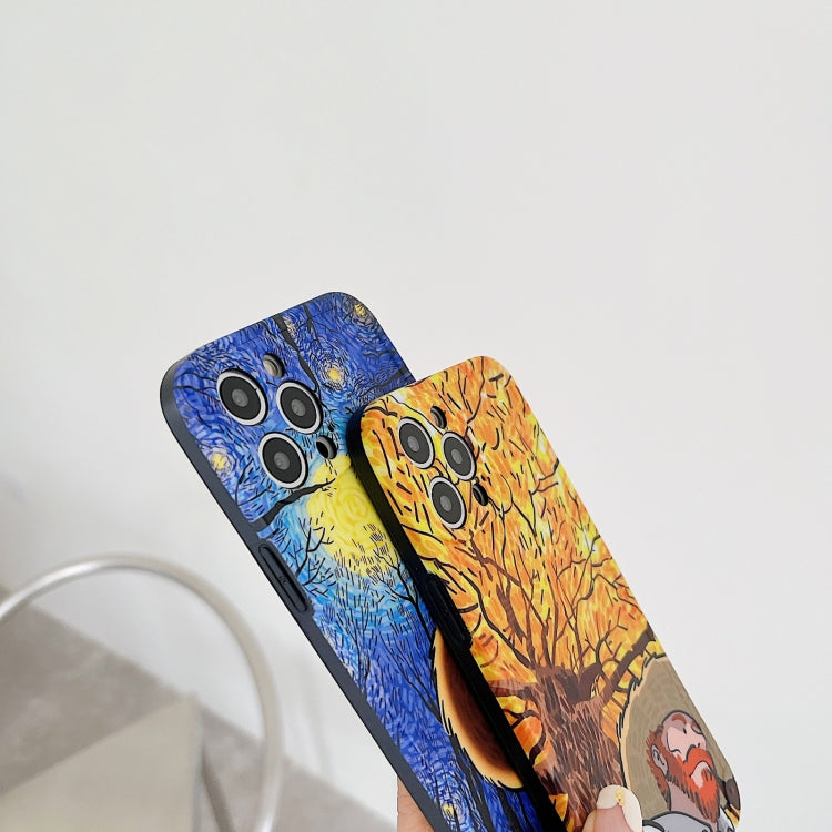 For iPhone 11 Oil Painting IMD Straight TPU Protective Case