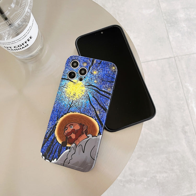 For iPhone 12 mini Oil Painting IMD Straight TPU Protective Case