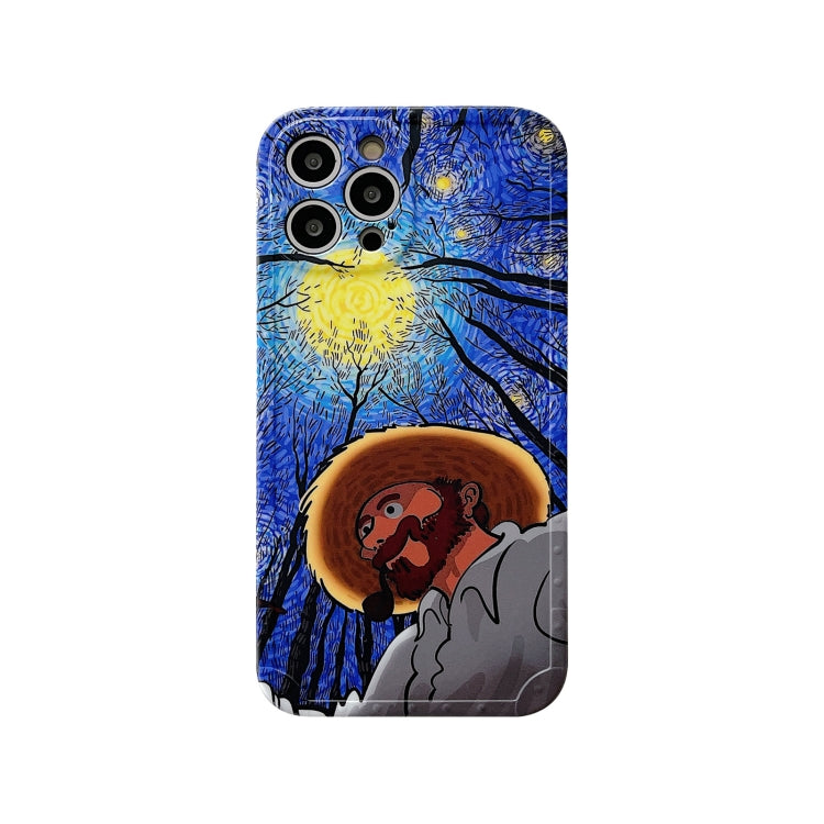 For iPhone 12 Pro Oil Painting IMD Straight TPU Protective Case