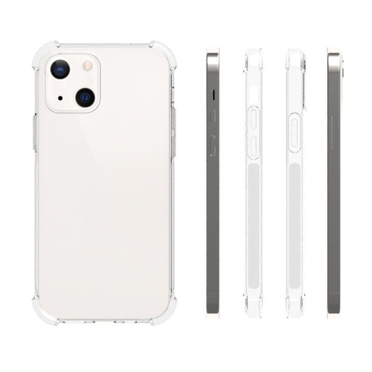 For iPhone 13 Shockproof Non-slip Waterproof Thickening TPU Protective Case(Transparent)