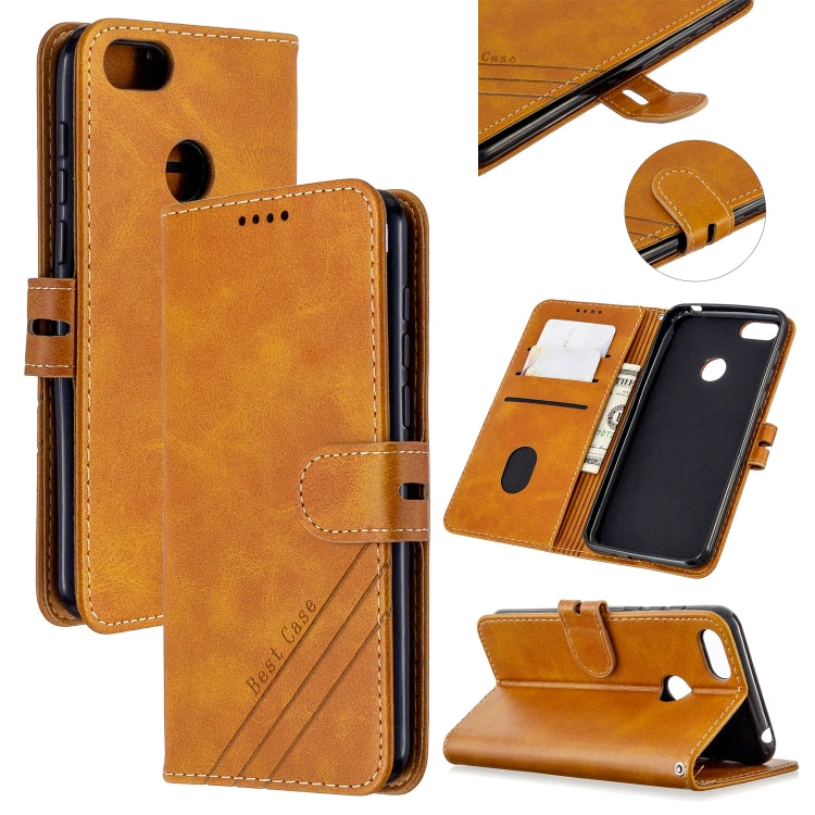 For Motorola Moto E6 Play Stitching Style 2-Color Cow Texture Horizontal Flip PU Leather Case with Holder & Card Slot & Lanyard
