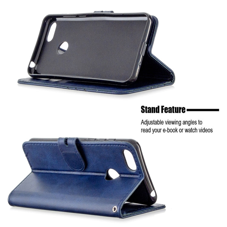 For Motorola Moto E6 Play Stitching Style 2-Color Cow Texture Horizontal Flip PU Leather Case with Holder & Card Slot & Lanyard