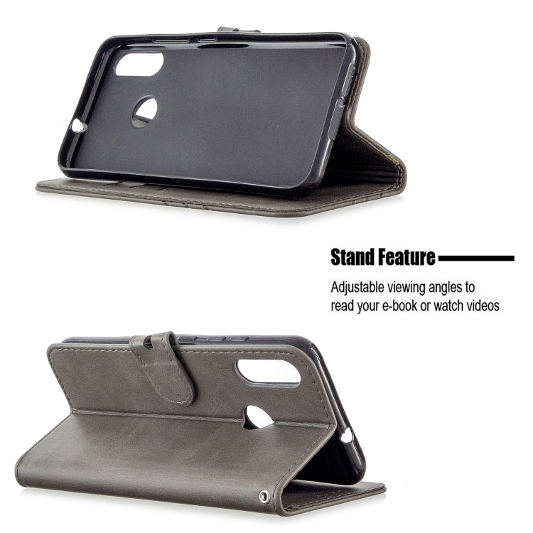 For Motorola Moto E6 Plus Stitching Style 2-Color Cow Texture Horizontal Flip PU Leather Case with Holder & Card Slot & Lanyard