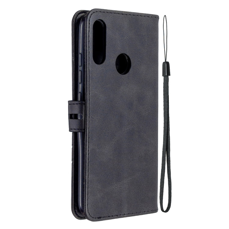 For Motorola Moto E6 Plus Stitching Style 2-Color Cow Texture Horizontal Flip PU Leather Case with Holder & Card Slot & Lanyard