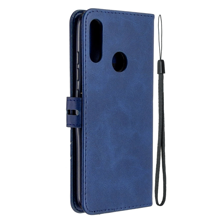 For Motorola Moto E6 Plus Stitching Style 2-Color Cow Texture Horizontal Flip PU Leather Case with Holder & Card Slot & Lanyard