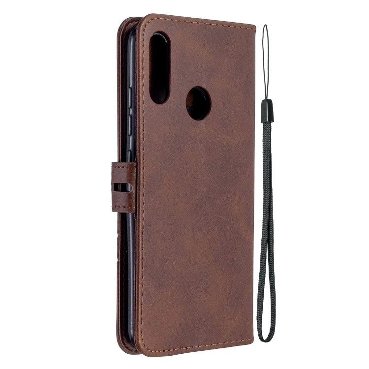 For Motorola Moto E6 Plus Stitching Style 2-Color Cow Texture Horizontal Flip PU Leather Case with Holder & Card Slot & Lanyard