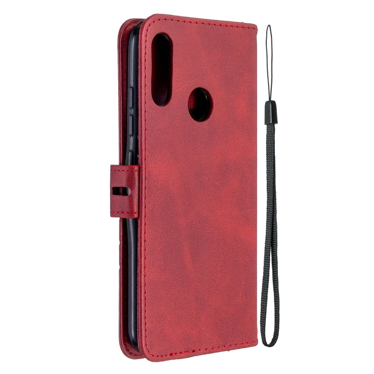 For Motorola Moto E6 Plus Stitching Style 2-Color Cow Texture Horizontal Flip PU Leather Case with Holder & Card Slot & Lanyard