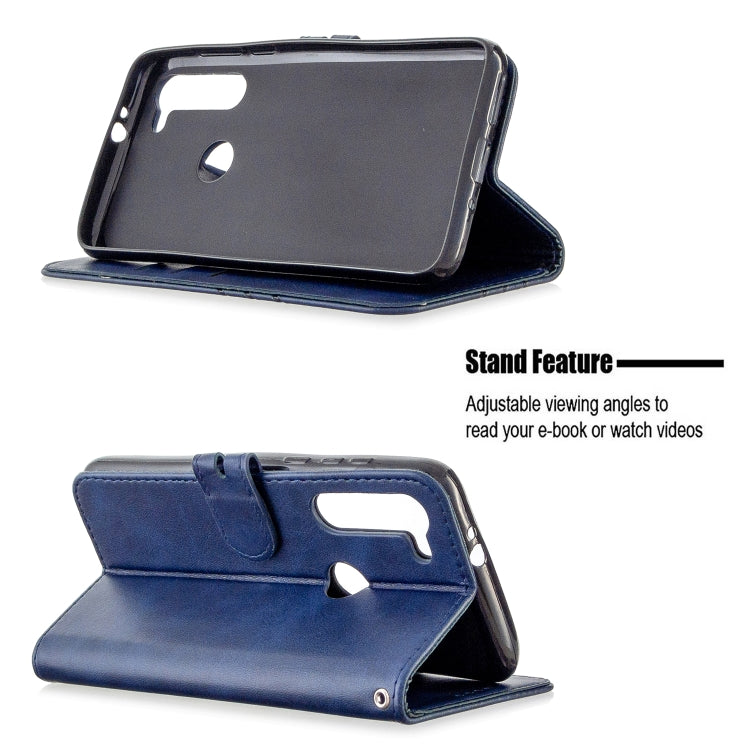 For Motorola Moto G8 Stitching Style 2-Color Cow Texture Horizontal Flip PU Leather Case with Holder & Card Slot & Lanyard