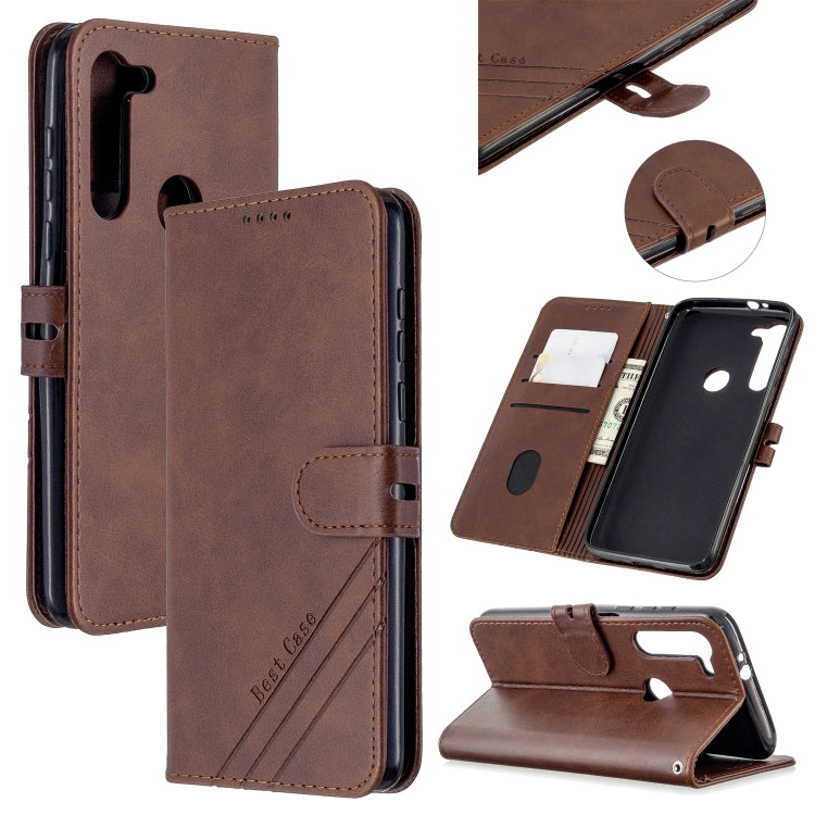 For Motorola Moto G8 Stitching Style 2-Color Cow Texture Horizontal Flip PU Leather Case with Holder & Card Slot & Lanyard
