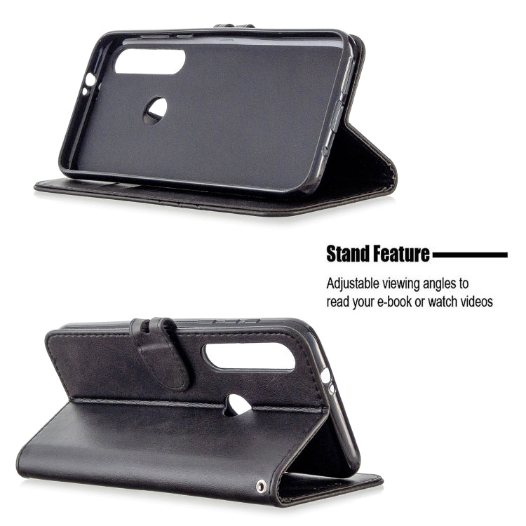 For Motorola Moto G8 Play Stitching Style 2-Color Cow Texture Horizontal Flip PU Leather Case with Holder & Card Slot & Lanyard