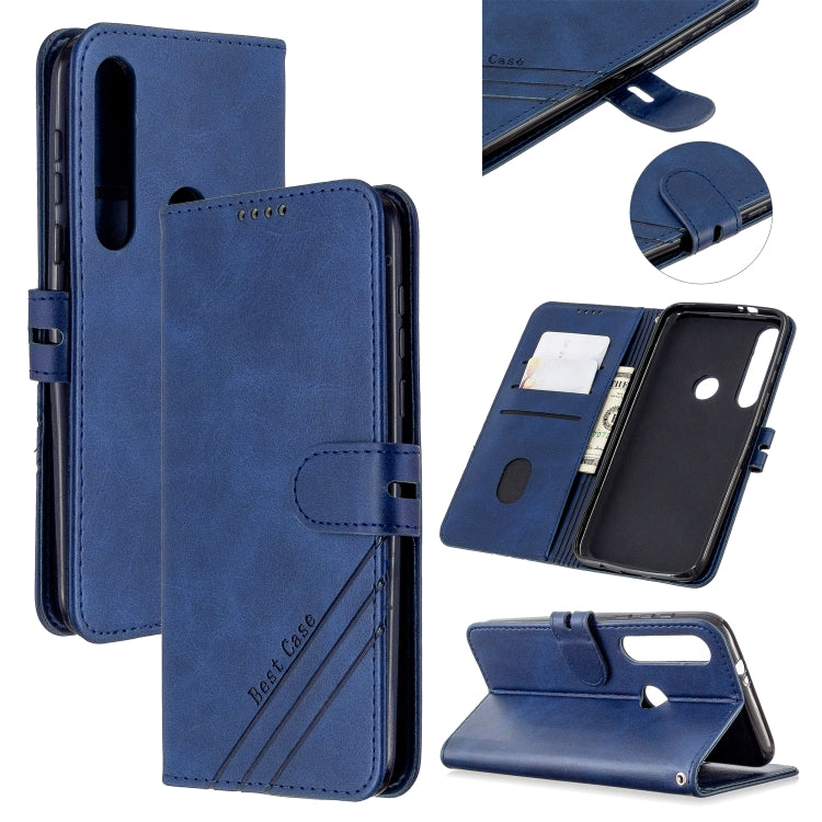 For Motorola Moto G8 Play Stitching Style 2-Color Cow Texture Horizontal Flip PU Leather Case with Holder & Card Slot & Lanyard