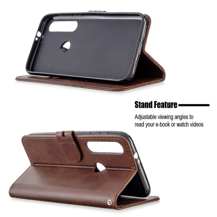 For Motorola Moto G8 Play Stitching Style 2-Color Cow Texture Horizontal Flip PU Leather Case with Holder & Card Slot & Lanyard