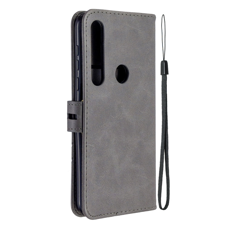 For Motorola Moto G8 Plus Stitching Style 2-Color Cow Texture Horizontal Flip PU Leather Case with Holder & Card Slot & Lanyard