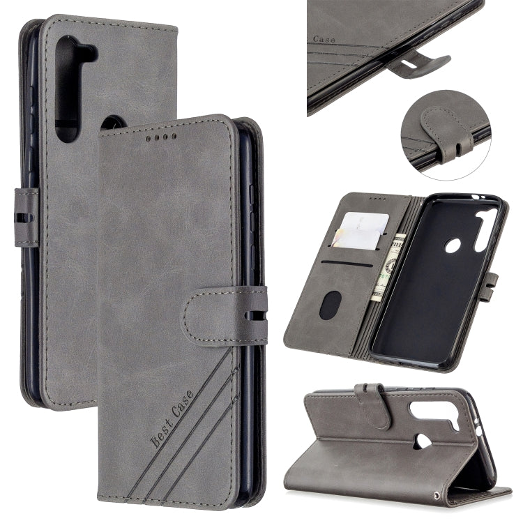 For Motorola Moto G8 Power Stitching Style 2-Color Cow Texture Horizontal Flip PU Leather Case with Holder & Card Slot & Lanyard