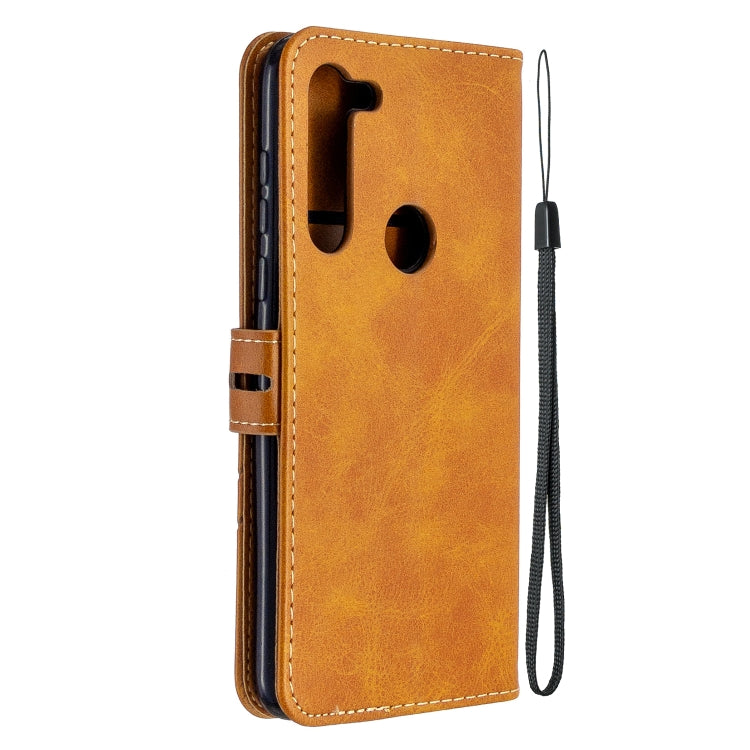 For Motorola Moto G8 Power Stitching Style 2-Color Cow Texture Horizontal Flip PU Leather Case with Holder & Card Slot & Lanyard