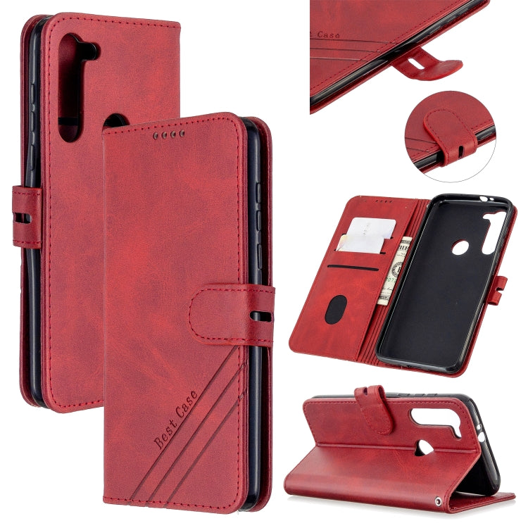 For Motorola Moto G8 Power Stitching Style 2-Color Cow Texture Horizontal Flip PU Leather Case with Holder & Card Slot & Lanyard