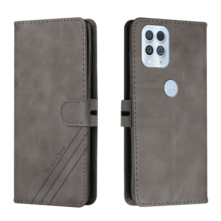 For Motorola Edge S Stitching Style 2-Color Cow Texture Horizontal Flip PU Leather Case with Holder & Card Slot & Lanyard