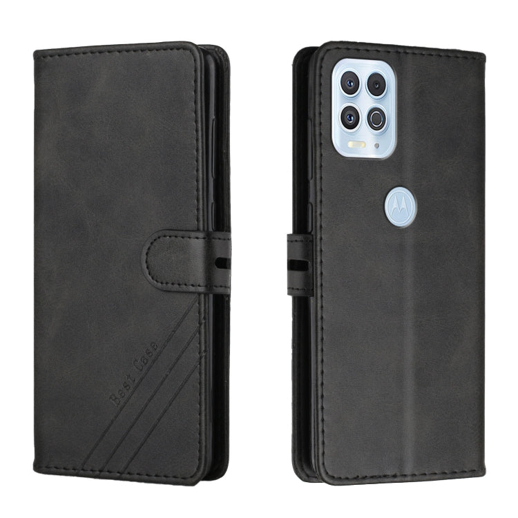 For Motorola Edge S Stitching Style 2-Color Cow Texture Horizontal Flip PU Leather Case with Holder & Card Slot & Lanyard