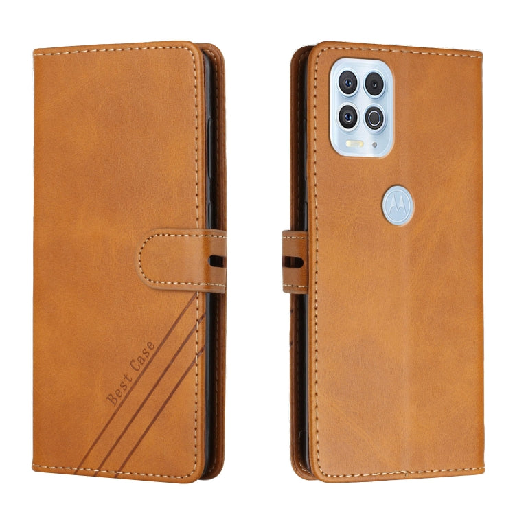 For Motorola Edge S Stitching Style 2-Color Cow Texture Horizontal Flip PU Leather Case with Holder & Card Slot & Lanyard