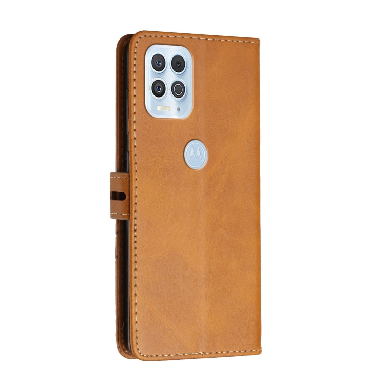 For Motorola Edge S Stitching Style 2-Color Cow Texture Horizontal Flip PU Leather Case with Holder & Card Slot & Lanyard