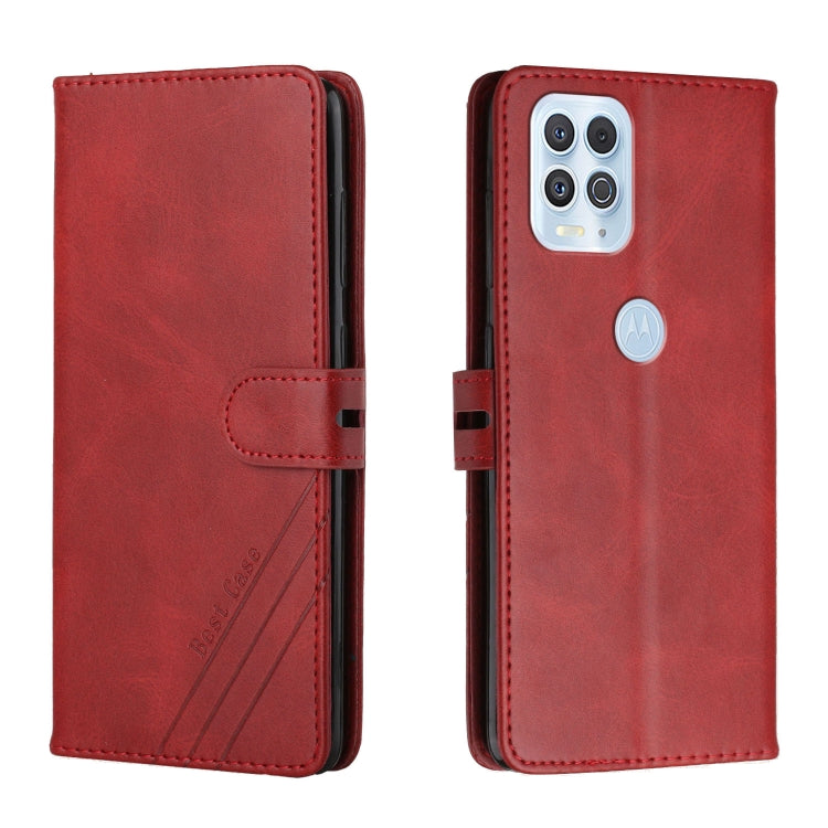 For Motorola Edge S Stitching Style 2-Color Cow Texture Horizontal Flip PU Leather Case with Holder & Card Slot & Lanyard