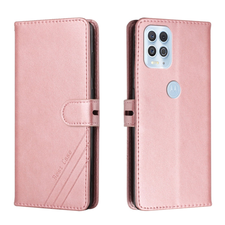 For Motorola Edge S Stitching Style 2-Color Cow Texture Horizontal Flip PU Leather Case with Holder & Card Slot & Lanyard