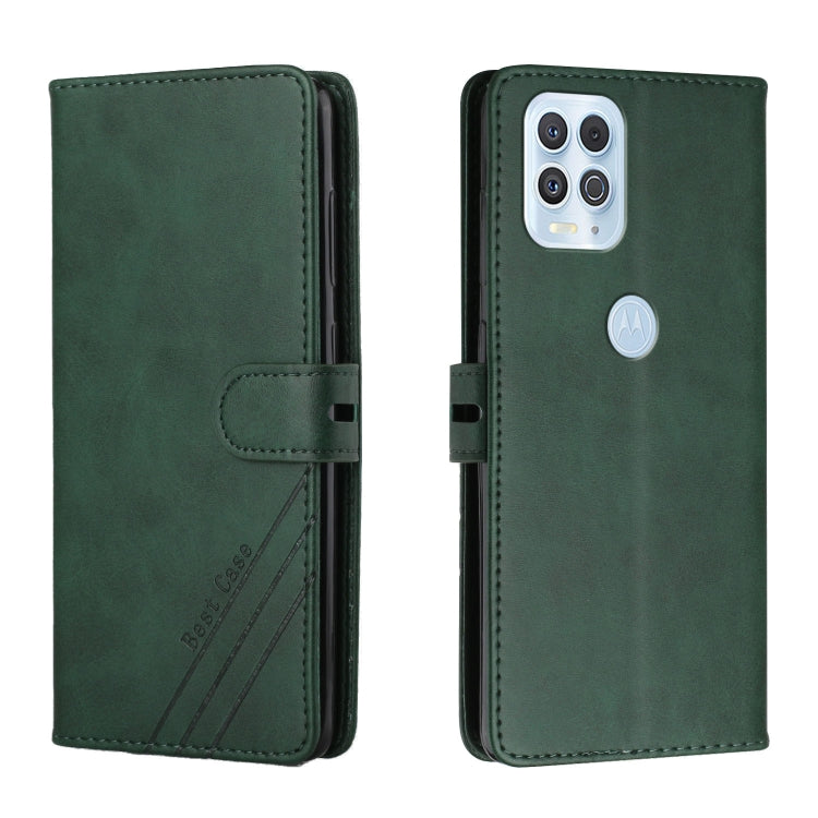 For Motorola Edge S Stitching Style 2-Color Cow Texture Horizontal Flip PU Leather Case with Holder & Card Slot & Lanyard