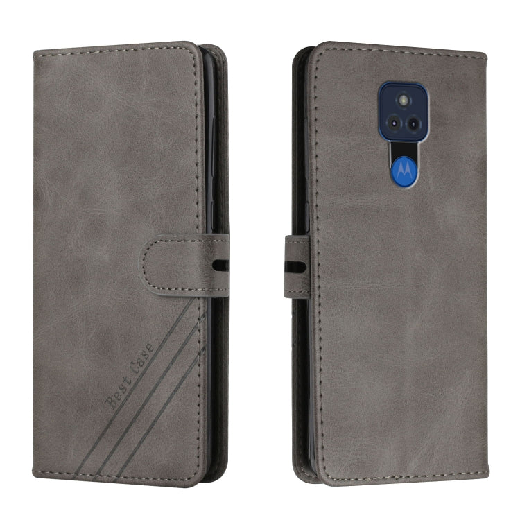 For Motorola Moto G Play 2021 Stitching Style 2-Color Cow Texture Horizontal Flip PU Leather Case with Holder & Card Slot & Lanyard
