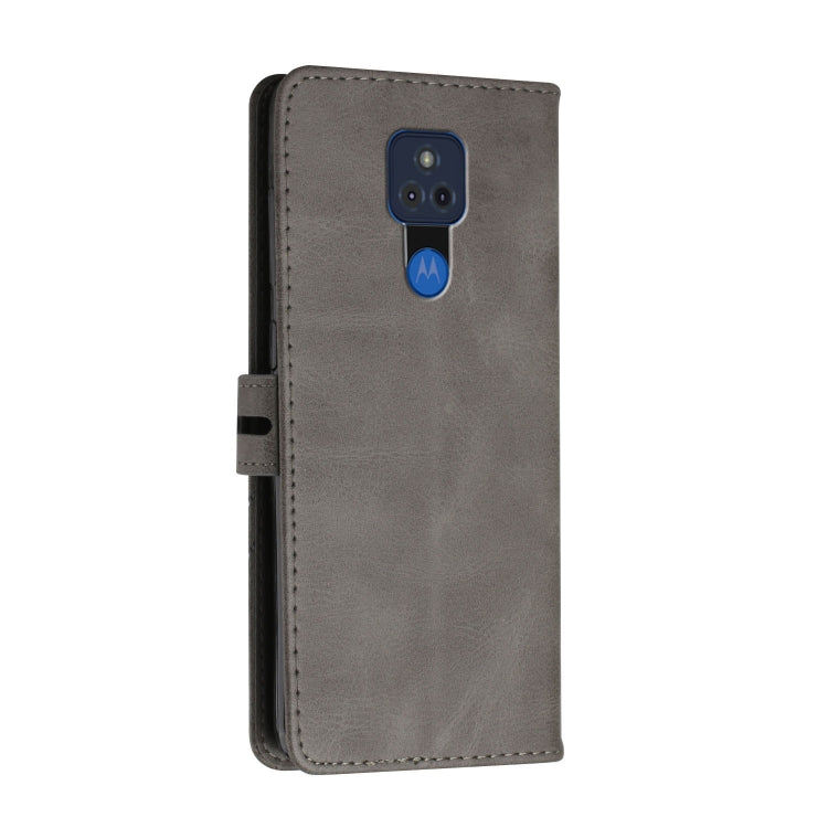 For Motorola Moto G Play 2021 Stitching Style 2-Color Cow Texture Horizontal Flip PU Leather Case with Holder & Card Slot & Lanyard