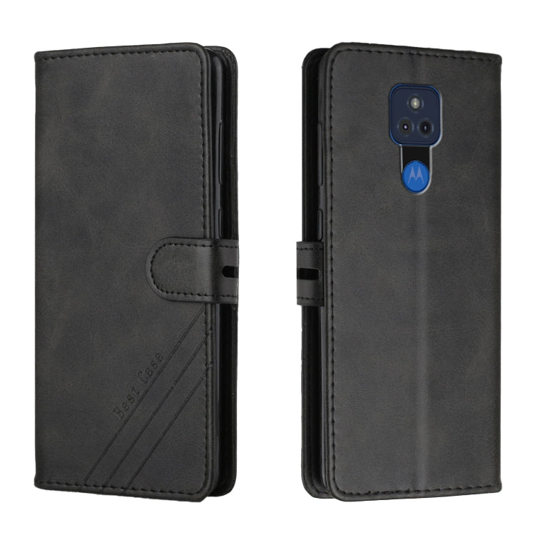 For Motorola Moto G Play 2021 Stitching Style 2-Color Cow Texture Horizontal Flip PU Leather Case with Holder & Card Slot & Lanyard