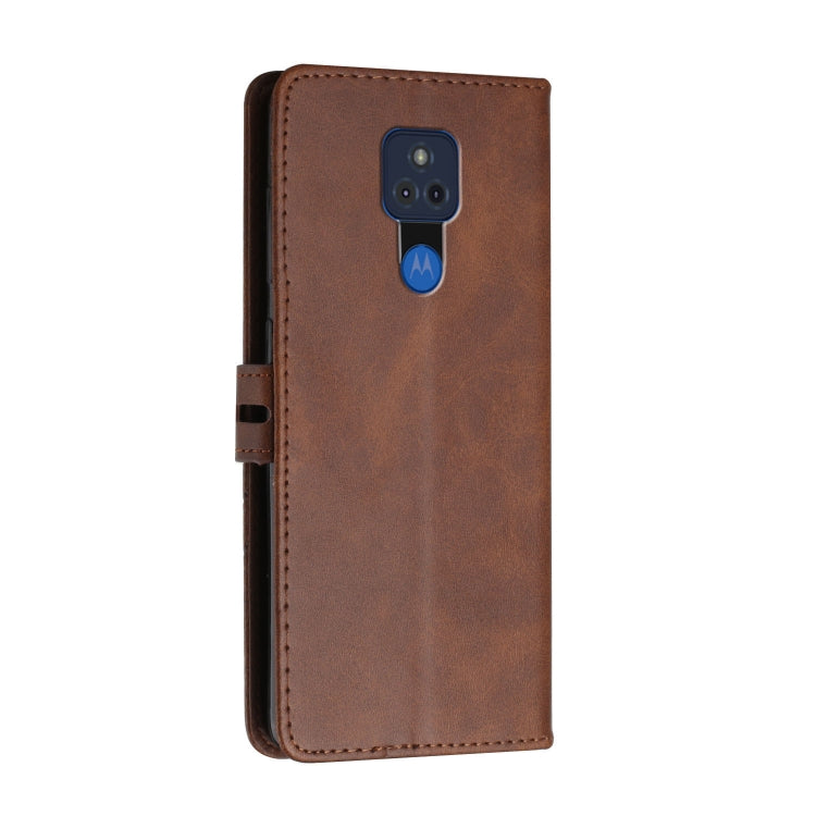 For Motorola Moto G Play 2021 Stitching Style 2-Color Cow Texture Horizontal Flip PU Leather Case with Holder & Card Slot & Lanyard