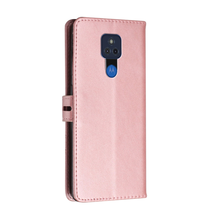 For Motorola Moto G Play 2021 Stitching Style 2-Color Cow Texture Horizontal Flip PU Leather Case with Holder & Card Slot & Lanyard