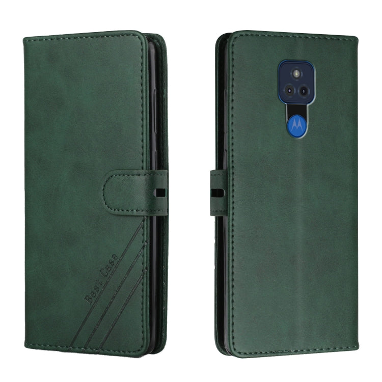 For Motorola Moto G Play 2021 Stitching Style 2-Color Cow Texture Horizontal Flip PU Leather Case with Holder & Card Slot & Lanyard