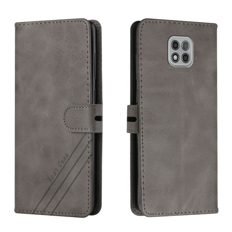 For Motorola Moto G Power 2021 Stitching Style 2-Color Cow Texture Horizontal Flip PU Leather Case with Holder & Card Slot & Lanyard