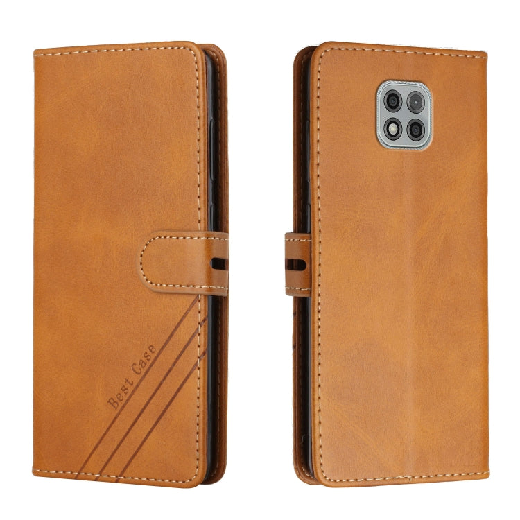For Motorola Moto G Power 2021 Stitching Style 2-Color Cow Texture Horizontal Flip PU Leather Case with Holder & Card Slot & Lanyard