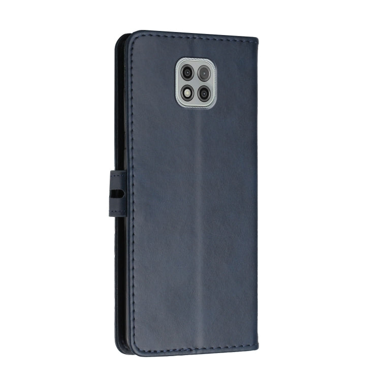 For Motorola Moto G Power 2021 Stitching Style 2-Color Cow Texture Horizontal Flip PU Leather Case with Holder & Card Slot & Lanyard