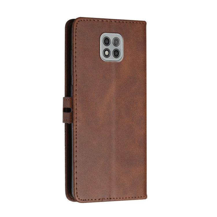 For Motorola Moto G Power 2021 Stitching Style 2-Color Cow Texture Horizontal Flip PU Leather Case with Holder & Card Slot & Lanyard