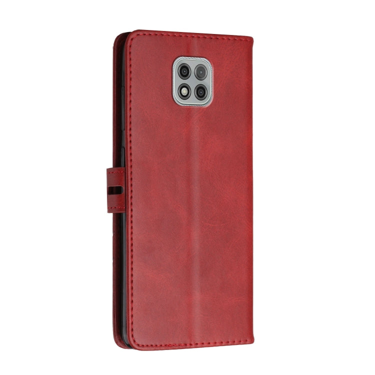 For Motorola Moto G Power 2021 Stitching Style 2-Color Cow Texture Horizontal Flip PU Leather Case with Holder & Card Slot & Lanyard