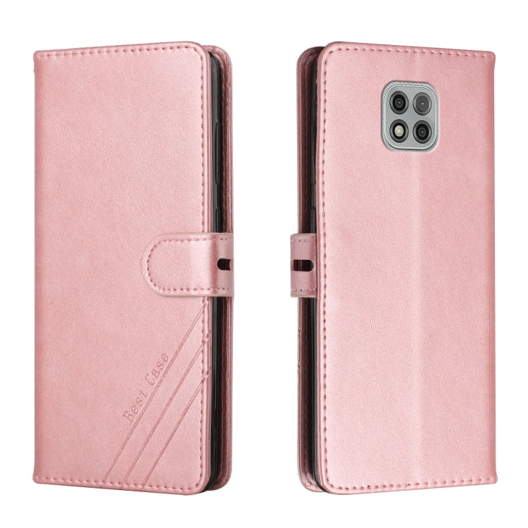 For Motorola Moto G Power 2021 Stitching Style 2-Color Cow Texture Horizontal Flip PU Leather Case with Holder & Card Slot & Lanyard