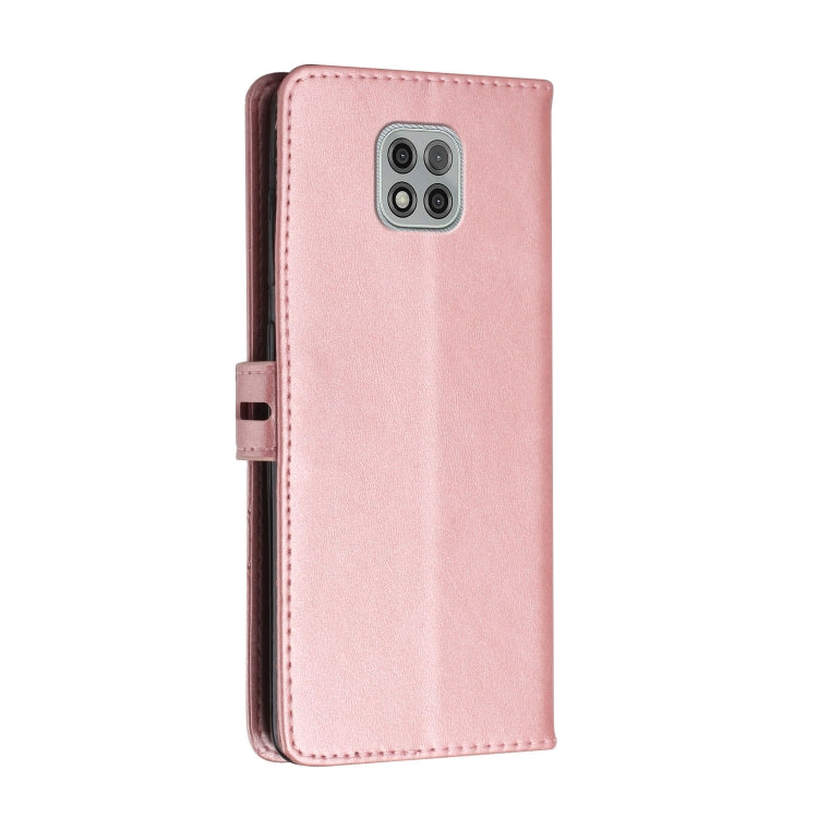 For Motorola Moto G Power 2021 Stitching Style 2-Color Cow Texture Horizontal Flip PU Leather Case with Holder & Card Slot & Lanyard