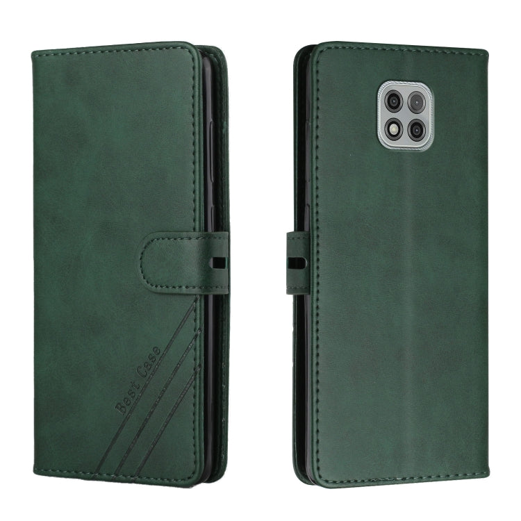 For Motorola Moto G Power 2021 Stitching Style 2-Color Cow Texture Horizontal Flip PU Leather Case with Holder & Card Slot & Lanyard