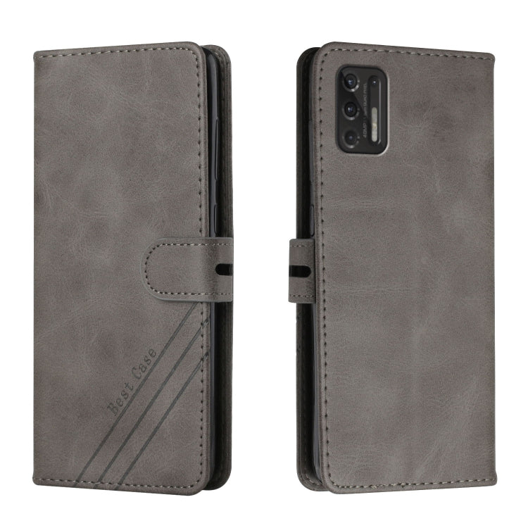 For Motorola Moto G Stylus 2021 Stitching Style 2-Color Cow Texture Horizontal Flip PU Leather Case with Holder & Card Slot & Lanyard