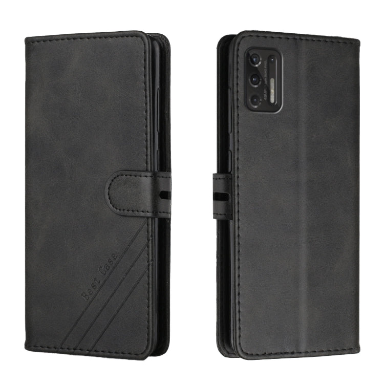 For Motorola Moto G Stylus 2021 Stitching Style 2-Color Cow Texture Horizontal Flip PU Leather Case with Holder & Card Slot & Lanyard