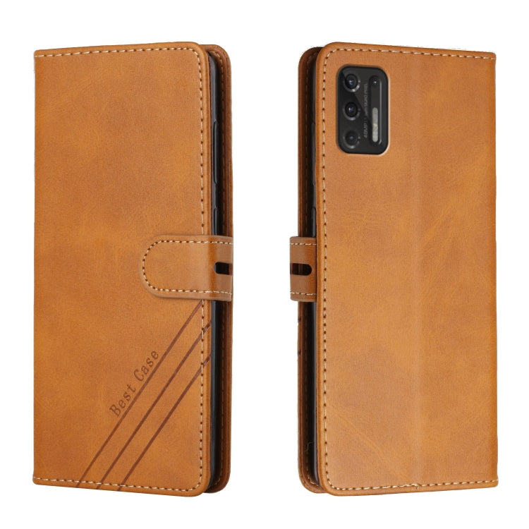For Motorola Moto G Stylus 2021 Stitching Style 2-Color Cow Texture Horizontal Flip PU Leather Case with Holder & Card Slot & Lanyard