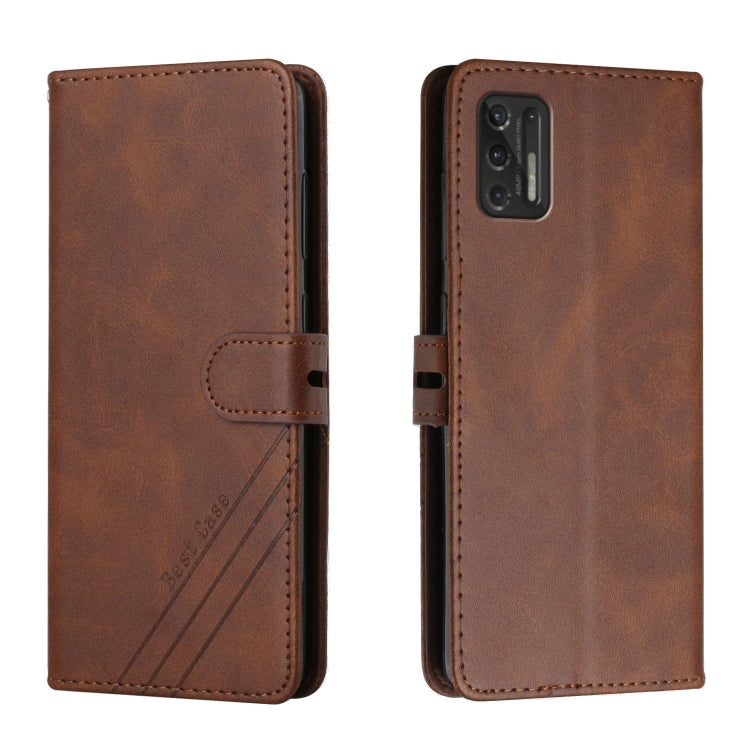 For Motorola Moto G Stylus 2021 Stitching Style 2-Color Cow Texture Horizontal Flip PU Leather Case with Holder & Card Slot & Lanyard