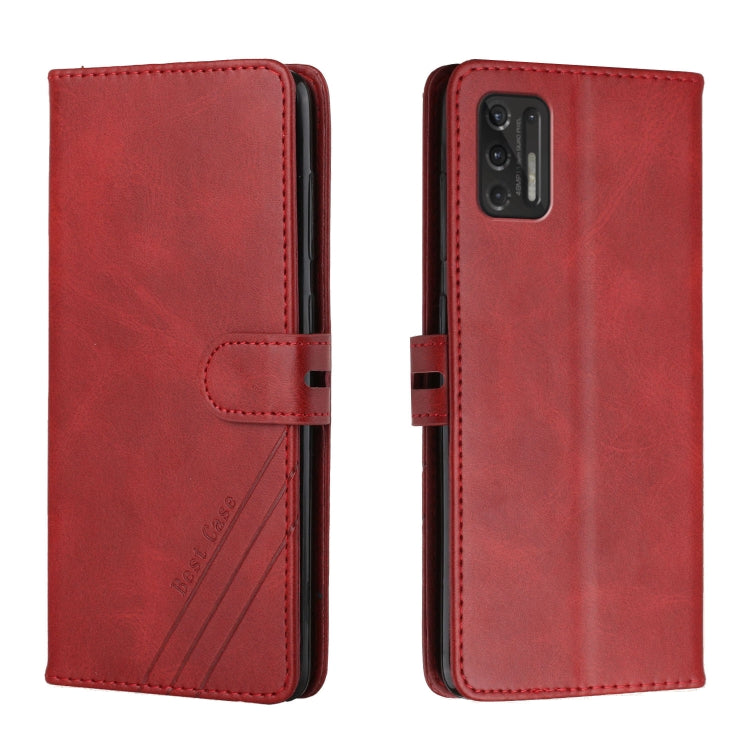 For Motorola Moto G Stylus 2021 Stitching Style 2-Color Cow Texture Horizontal Flip PU Leather Case with Holder & Card Slot & Lanyard