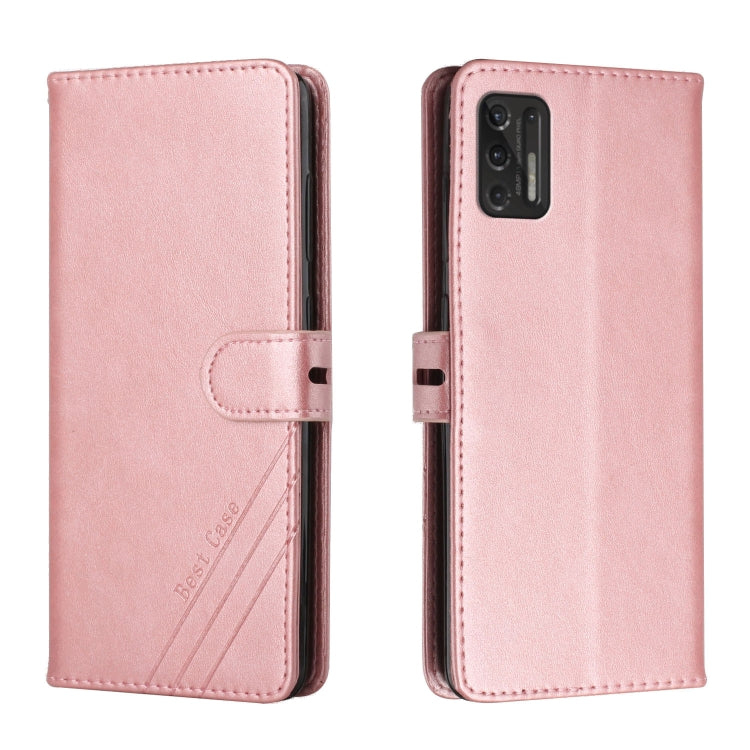 For Motorola Moto G Stylus 2021 Stitching Style 2-Color Cow Texture Horizontal Flip PU Leather Case with Holder & Card Slot & Lanyard